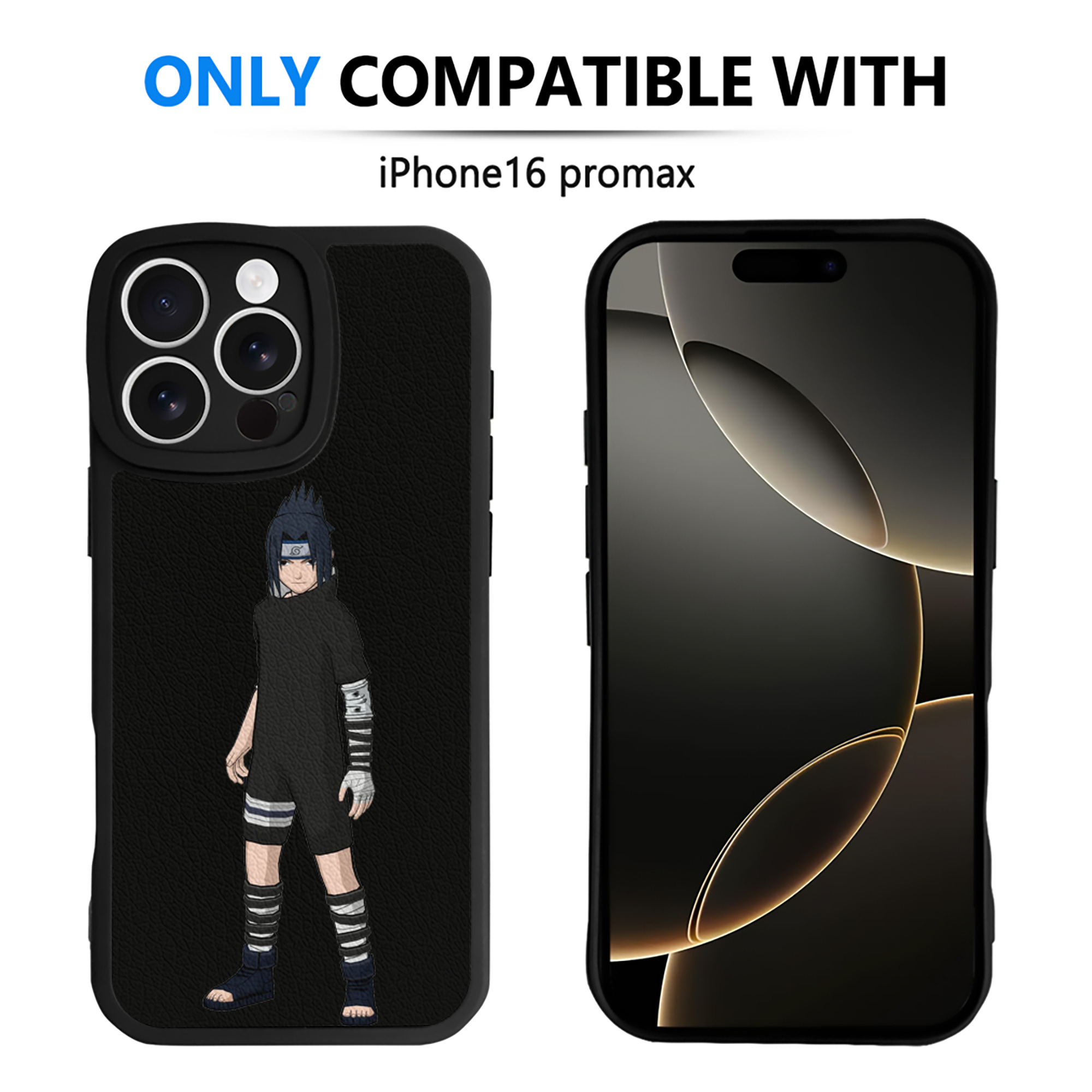 （画像用） NARUTO -ナルト- うちは サスケ Uchiha Sasuke 【iPhone 16シリーズ対応】シリコンスマホケース（レザー調） 材質：シリコン